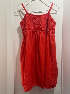 a new day red  Smocked Mini Sundress with Straps Size L